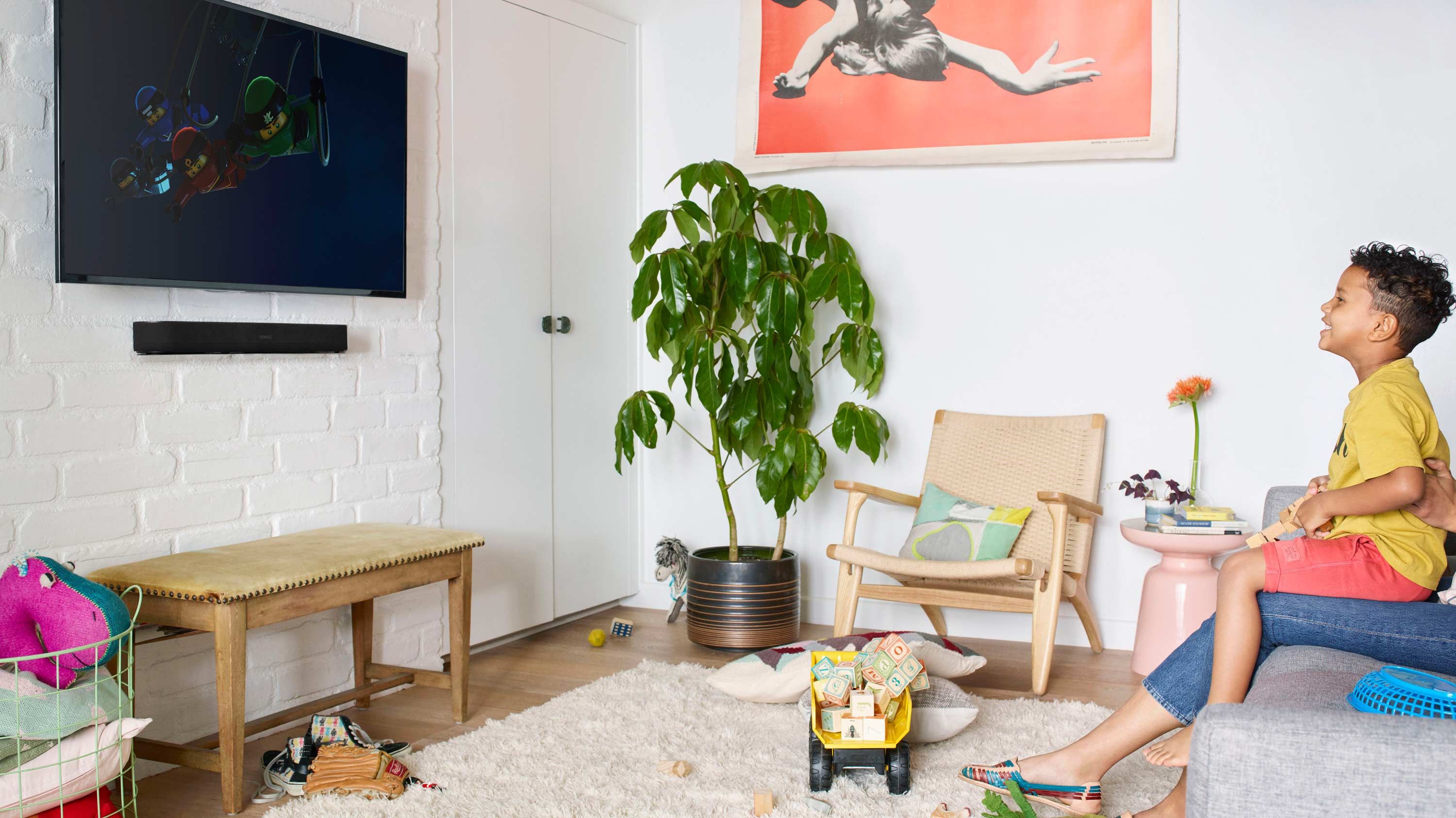 Sonos image of kid watching tv