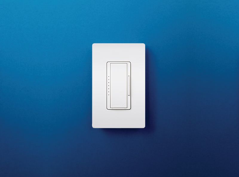 lutron dimmer on blue background